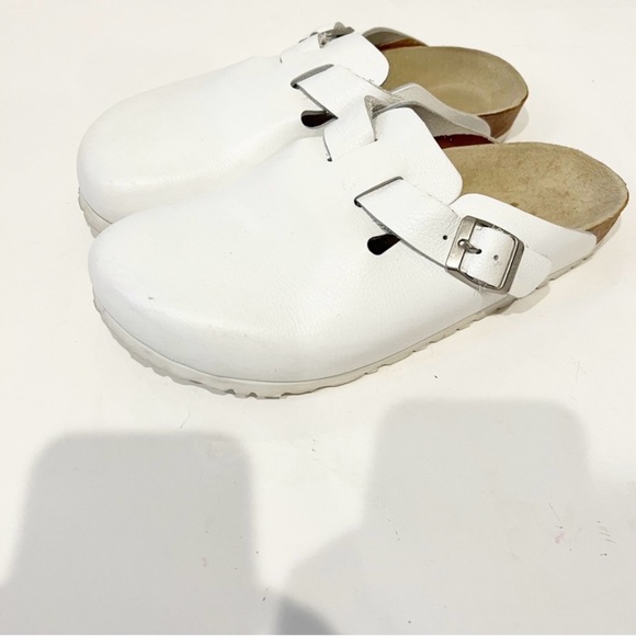 Birkenstock Boston White Leather Clog - Picture 5 of 11
